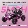thumbnail image 3 of Farmdex 24V Ride on Car Truck, 2 Seater Electric UTV w/Remote Control, 21.5" Spacious Seat Ride on Toy for Kids Aged 3-10, Music, Storage, LED Light, Pink, 3 of 10