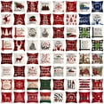 thumbnail image 2 of Set of 4 Merry Christmas Printed Beige Christmas Throw Pillow Cases Xmas Cushion Covers,18*18inch, 2 of 2
