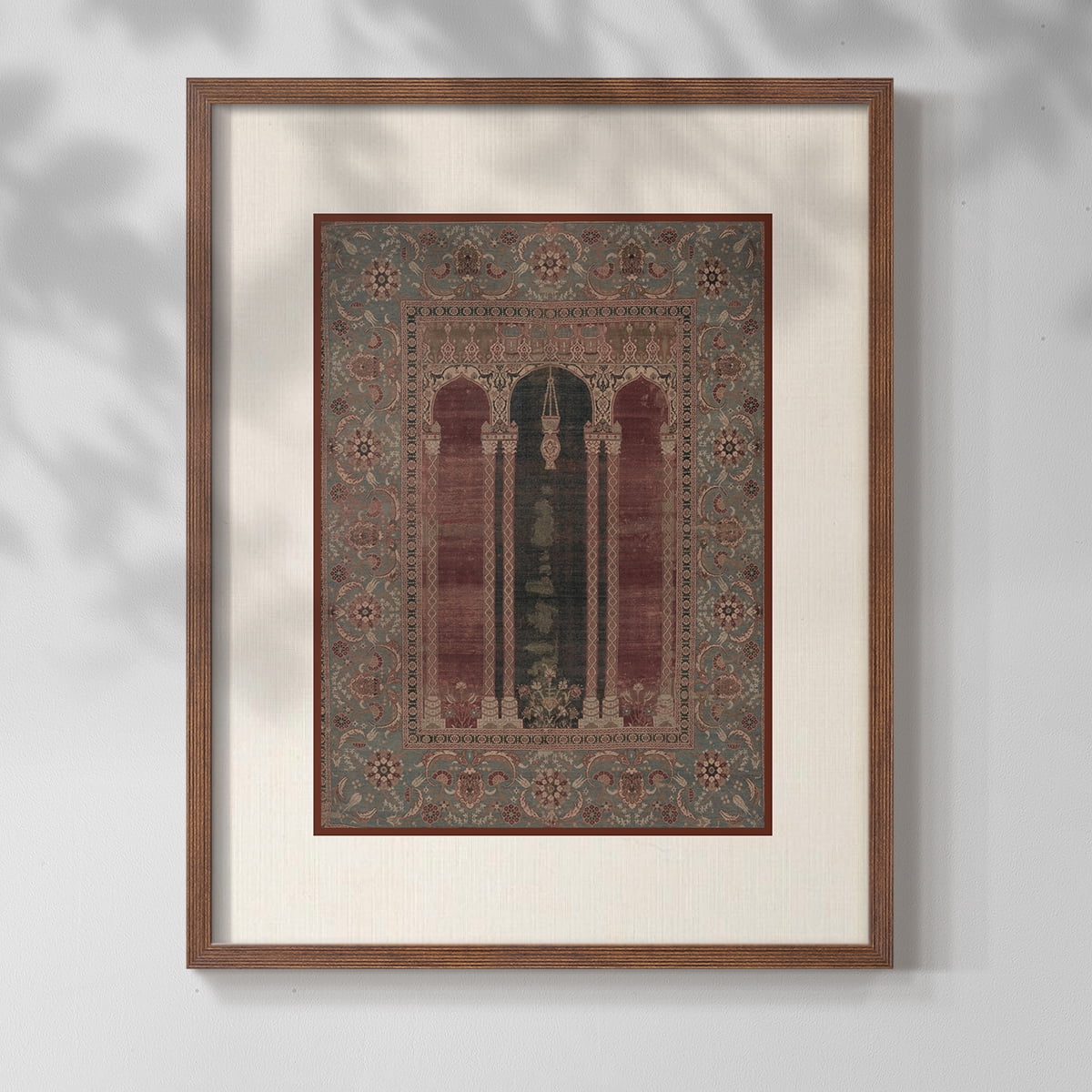 Vintage Abstract Print LXXIII - 10in. x 8in. Vintage Framed Print in Walnut Wood Frame
