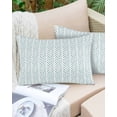 thumbnail image 6 of Pack of 2 Outdoor Pillow Covers, Blue Striped Geometric Waterproof Square Throw Pillowcase Cushion Decorative Pillow Covers for Couch Patio Tent, 20x12 in, 6 of 6