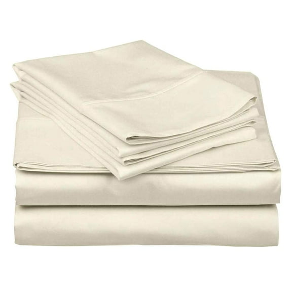Twin Extra Long Sheets for Dorm Bedding 100% Cotton Sheets - Specially Designed for Dorm Beds - Deep Pocket from 10-15 inches (Ivory Solid,(38 x 80) Twin - XL)