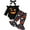 B# Black, variant on HWJAD Newborn Baby Girl Halloween Bell Bottom Outfit Ruffle Romper Cute Pumpkin Ghost Flare Pants Set Headband Clothes