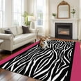 thumbnail image 3 of Zebra Printed Area Rug 6x9 Washable Rug Non Slip Modern Geometric Balck White Stripes Large Area Rug Soft Stainresistant Indoor Floor Carpet for Living Room Bedroom Home Office Dining Room Nursery, 3 of 7