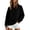 Black, variant on Womens Casual Sweatshirt Loose Fit Quarter Zip Oversized Drop Shoulder Long Sleeve Pullover Top for Weekend Errand Outfit .