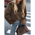 thumbnail image 5 of Women's Cropped Faux Fur Jacket Fashion Long Sleeve Casual Short Coat with Zipper Brown M, 5 of 8