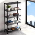 thumbnail image 5 of Jopath 5-Tier Wire Storage Shelves with Wheels,Adjustable Storage Units,1250 lb Load Capacity,30" D x 14" W x 63" H,Black,2 Pack, 5 of 7