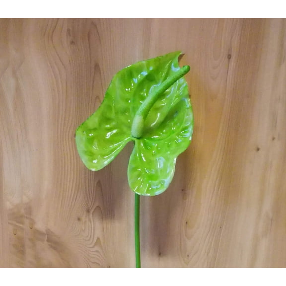 JenlyFavors 20 Inch Green Single Stem Artificial Anthurium (12 Pieces)