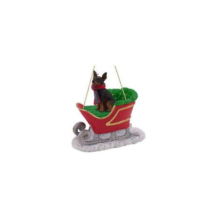 Miniature Sleigh - Miniature Pinscher Sleigh Christmas Ornament