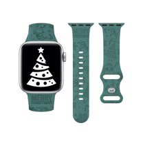 Wearlizer Christmas Snowflakes Engraved Watch Band Compatible with Apple Watch Band 42mm Christmas Gift Silicone Band for Girls, 44mm/45mm/49mm Series 8 7 6 5 4 3 2 1 SE