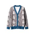 thumbnail image 6 of Enjoytime Womens Cardigan Halloween Print Denim Patchwork Long Sleeve Jacket Button Down Oversized Fall Winter Outerwear, 6 of 6