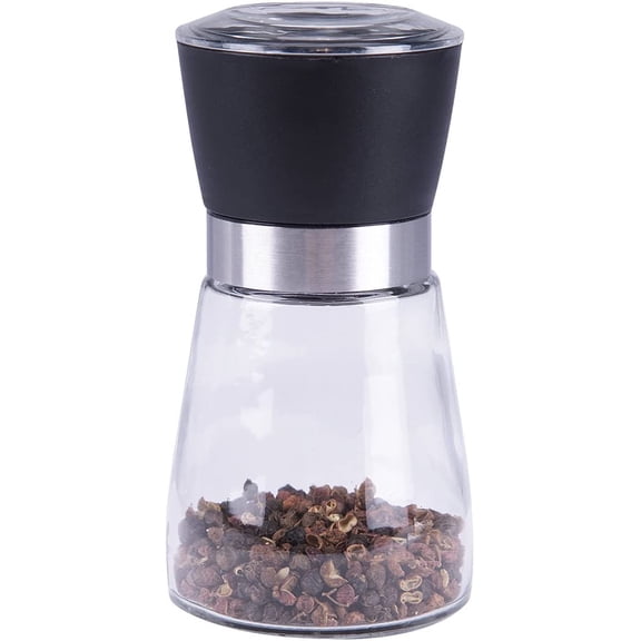 Salt and Pepper Grinder Set - Premium Lead-Free Glass Salt Mill and Pepper Shakers with Adjustable Coarseness - Salt Grinders and Pepper Mill Shaker Mills Set
