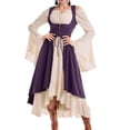 thumbnail image 2 of Womens Victorian Dresses long Renaissance Medieval fairy Dresses casual Drawstring pleated dress 2026 Halloween Costume, 2 of 5