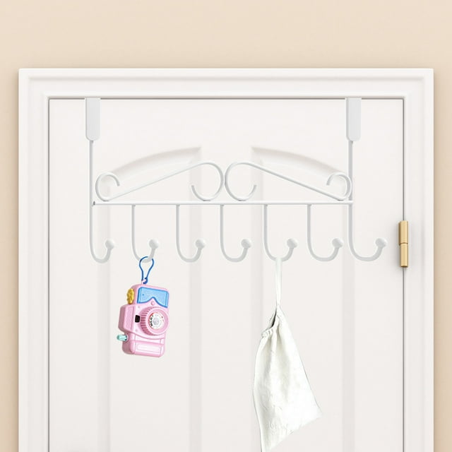 Xihbxyly Perchero para Puerta, Versátil, de Acero Resistente, Ahorra Espacio, Duradero para Baño o Dormitorio, Fácil de Instalar, 41,7 X 22,2 X 5 Cm.