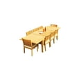 thumbnail image 4 of Grade-A Teak Dining Set: 8 Seater 9 Pc: 122" Caranas Rectangle Table And 8 Maldives Arm Chairs Outdoor Patio WholesaleTeak #51ML2909, 4 of 6