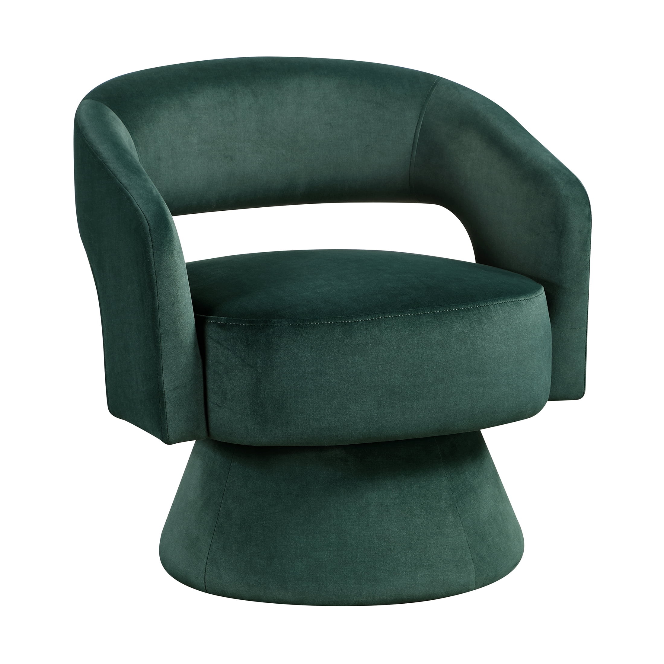 OakvillePark Alderwyn Velvet Swivel Chair with Round Base, Green