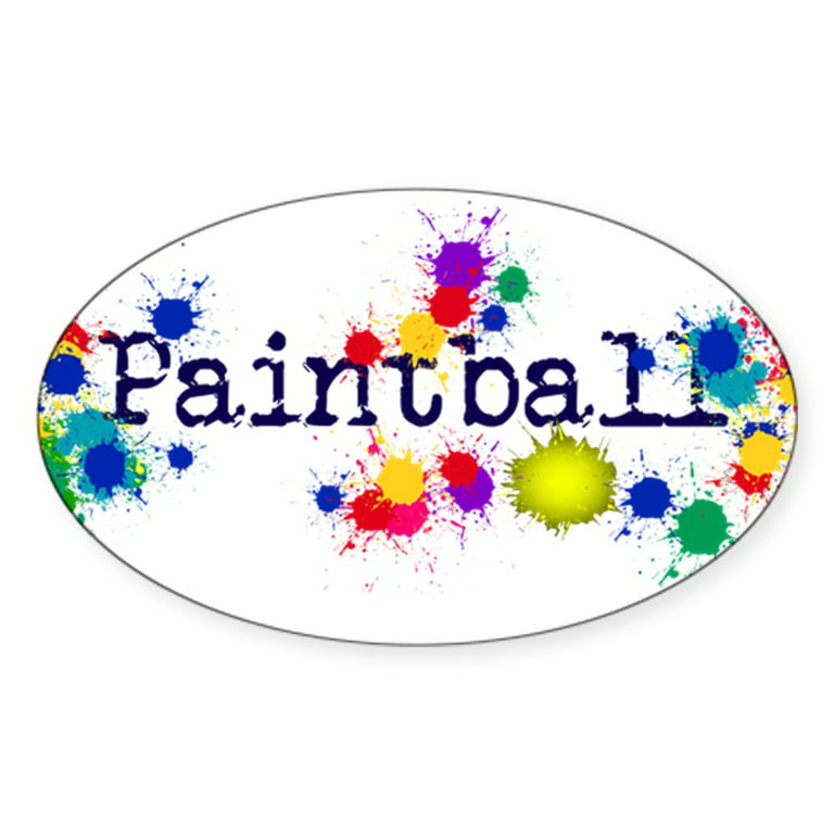CafePress - Paintball Paint Splatter Sticker - Sticker (Oval)