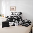 thumbnail image 6 of Homewish Halloween Goth Skull 7-Piece Twin Bedding,Victorian Romantic Flowers Bedding Comforter Set,Black White,Black Reversible, 6 of 8