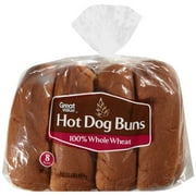 Great Value 100% Whole Wheat Hot Dog Buns, 8 ct, 16 oz