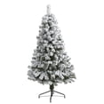 thumbnail image 2 of Nearly Natural 5' Flocked Fir Artificial Christmas Tree, White, 2 of 6