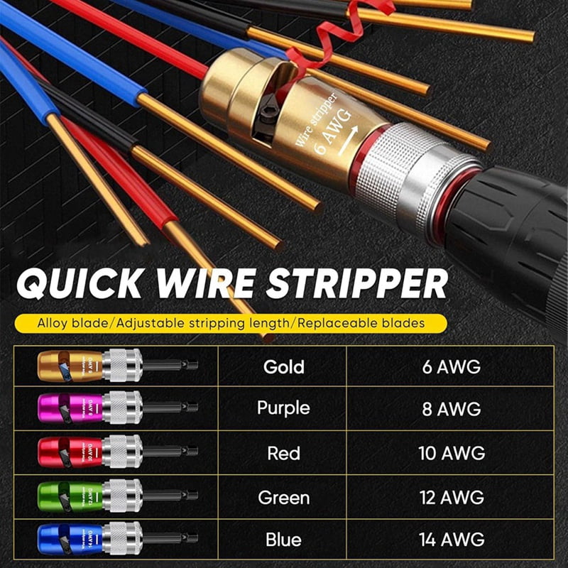 Regulations Wire Stripping for Drill, Wire Stripping Tool & Wire Twisting Connector Set,Wire Twister Tool for Drill 8pcs