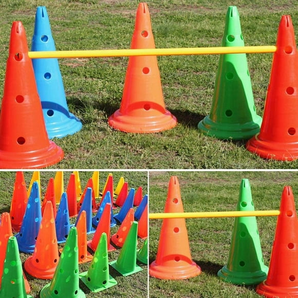Conical Obstacle Bar Bucket Sign Barrier With Holes Training Cones 5Pcs Football Training Cones Conical Obstacle Bar Bucket Sign Barrier With Holes
