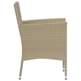thumbnail image 4 of vidaXL 7 Piece Garden Dining Set with Cushions Poly Rattan Beige, 4 of 8