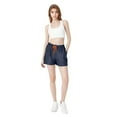thumbnail image 4 of Elvqul Womens Sports Shorts Pull on Navy Gym Biker Shorts for Women Plain, 4 of 9