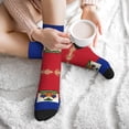 thumbnail image 7 of Mens Crew Socks Womens Haitian Flag Pattern Workout Training Athletic Socks, 7 of 7