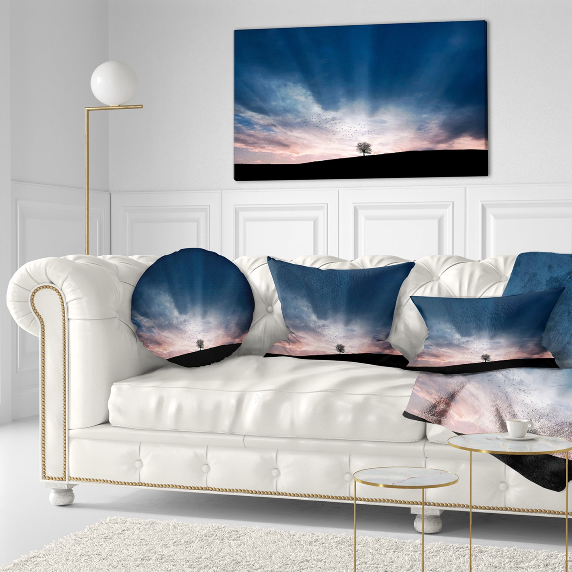 Designart 12" x 20" Multi-color Polyester Throw Pillow