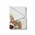 thumbnail image 2 of Tea Soft Flannel Fleece Throw Blanket, Hot Freshly Brewed Espresso Cup Cappuccino Latte Drinking Sketch Cafe Theme, Cozy Plush for Indoor and Outdoor Use, 70" x 90", Pale Caramel White, by Ambesonne, 2 of 6