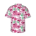 thumbnail image 3 of Uemuo Flamingo Printed Regular Fit Short Sleeve Casual Hawaiian Shirt for Men,Aloha shirt,Tropical shirt,Floral print shirt,Vacation Beach shirt-, 3 of 9