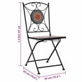 thumbnail image 4 of vidaXL Chaises Bistro Mosaïque 2 Pcs Orange/gris, 4 of 5