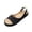 Black, variant on Sandals for Women Open Toe Polka Dot Wedge Back Sling Strap Slip On Casual Sandals Soft PU Leather Cushioned Insole Vintage Dot Print Summer Dress Sandals