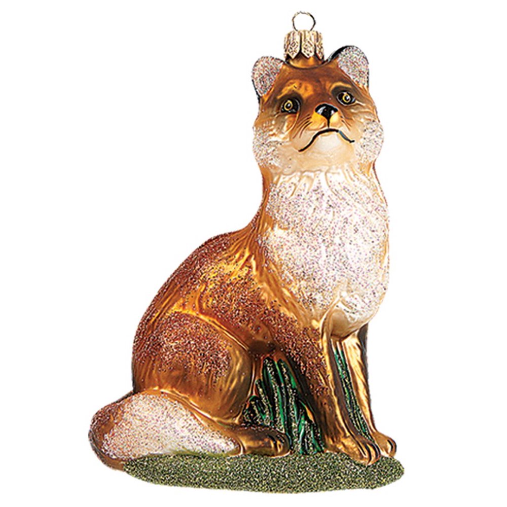Red Fox Polish Mouth Blown Glass Christmas Ornament Wildlife Tree