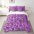 thumbnail image 2 of jejeloiu Cute Cartoon Bowknot 7-Piece Bedding Comforter Set,Jungle Animal Cheetah King Bedding Sets,Purple Black Bed Sheets For Adult,Super Cozy Room Decor Reversible, 2 of 8