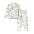 thumbnail image 1 of Balery Watercolor Floral A Conjunto de Pijama con Estampado para Mujer, Conjunto de Dos Piezas con Manga Larga, Ropa de Dormir Suave con Bolsillos, Pijamas Cómodos-Small, 1 of 7