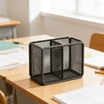 thumbnail image 1 of Metal Mesh Desk Organizer Pencil Holder, Multi Compartment Storage Basket Breathable Durable Design, Desktop Organizer for Office Home Study Teachers Professionals, 1 of 6