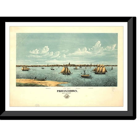 Historic Framed Print, MA Provincetown 1877, 17-7/8" x 21-7/8"