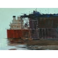 thumbnail image 2 of Bansemer, Roger 14x11 Black Ornate Wood Framed with Double Matting Museum Art Print Titled - Iron Ore Dock, 2 of 4