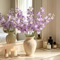 thumbnail image 5 of 4 Colors Flocked Sweet Pea Artificial Flowers, Realistic Faux Silk Floral Stalks Bouquet, Premium Fake Flower for Home Wedding Table Centerpiece Photography Props Vase Arrangement Home Decoration, 5 of 6