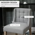 thumbnail image 4 of HOMCOM Modern Counter Bar Stools Upholstered Counter Chairs Set of 2 Grey, 4 of 10