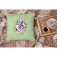 thumbnail image 4 of Dalmatian Green Flowers Fabric Decorative Pillow, 4 of 4