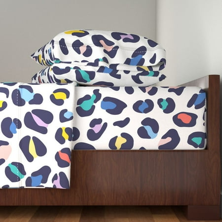Nature Animal Cheetah Leopard Animal 100% Cotton Sateen Sheet Set by Roostery