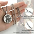 thumbnail image 6 of PROSTEEL Saint Michael The Archangel Stainless Steel Christian Necklace Pendant for Men Silver Medal Chain Religious Jewelry Son Father's Gift, 6 of 9