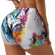 thumbnail image 1 of Fotbe Cool Colorful Wolf Shorts Sin Costuras – Shorts Deportivos de Cintura Alta para Mujer, Elásticos para Gimnasio, Yoga, Running o Ciclismo-Small, 1 of 8