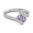 thumbnail image 2 of 0.10 Ctw Amethyst 925 Sterling Silver Split Shank Bypass Mother's Day Gift Ring, 2 of 3