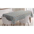 thumbnail image 1 of Floral Tablecloth, Repeating Vintage-Themed Flowers on Branches, Rectangle Satin Table Cover Accent for Dining Room and Kitchen, 52" X 70", Pale Blue Burnt Orange, by Ambesonne, 1 of 2