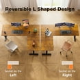 thumbnail image 5 of L Shaped Standing Desk 63 x 47 inch, Height Adjustable Electric Corner Standing Desk, Sit-Stand Computer Desk for Home Office, Vintage and Brown, 5 of 7