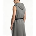 thumbnail image 6 of LEKWK Renaissance Hooded Cloak Men Sleeveless Medieval Surcoat with Belt Soft Casual Viking Tunic Wizard Cloak Halloween Costume, 6 of 9