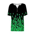 thumbnail image 5 of Fiudx Liquidación de Ofertas Flash Blusa de Manga Corta Estampada a La Moda para Mujer, Blusas Informales con Cuello En V, 5 of 5